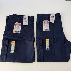 2-Carhartt Flame Resistant Rugged Flex Canvas Cargo Work Pants 44x30 Relaxed